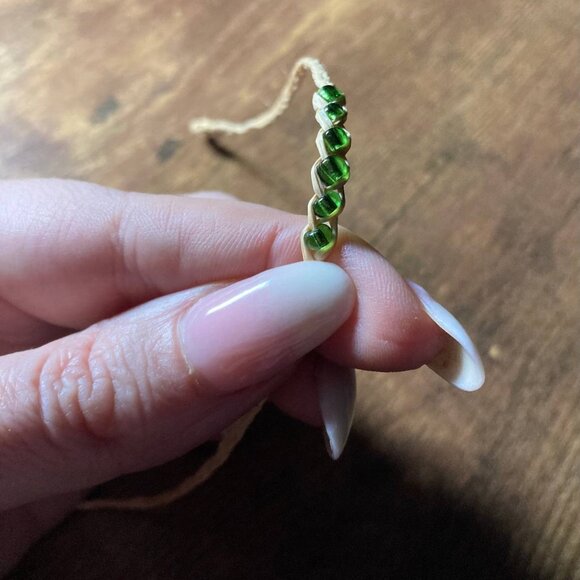 Adjustable Bohemian Friendship Bracelet with Green Glass Beads - Picture 8 of 10